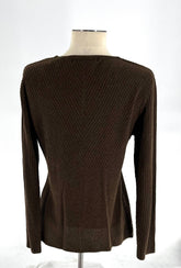 Womens Size Medium Sweaters By Valerie Stevens Top Brown With Ribbing - RealThreads